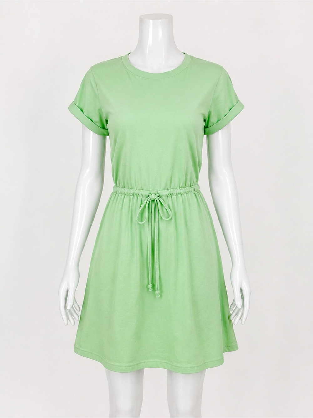 Mint Green Athletic Tennis Dress Drawstring Waist Casual Sporty Mini Dress
